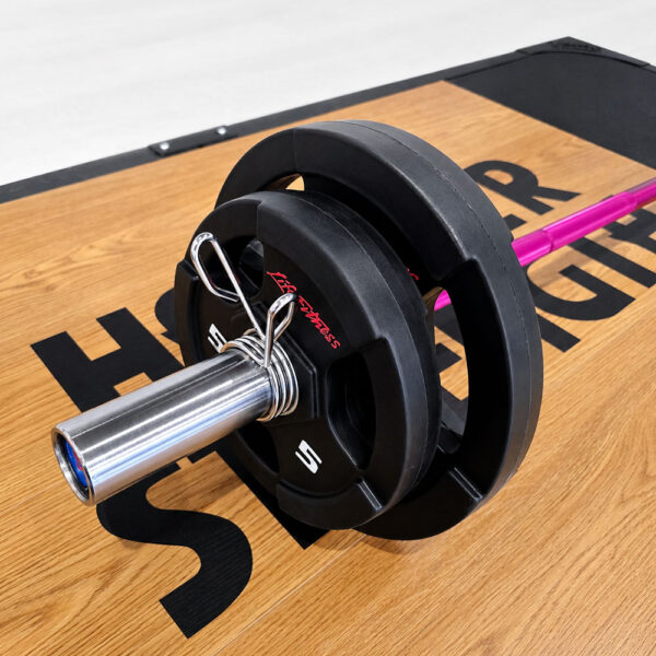 Aluminijumska šipka za tegove 10kg 180cm Pink – lagana olimpijska trening šipka za žene i početnike